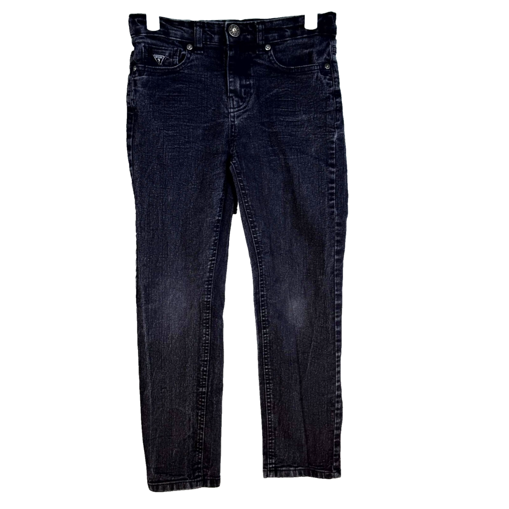 Guess Women's Jeans Size 12 Black Denim Straight Leg Stretch Dark Wash